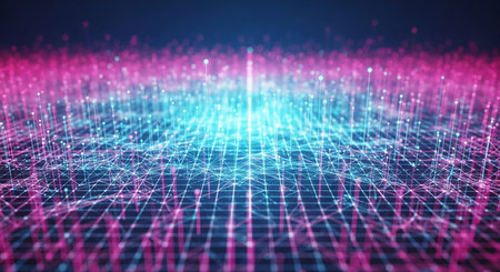 Abstract polygonal space low poly dark background with connecting dots and lines. Connection structure. 3d renderingの素材