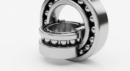 3d rendering of bearings isolated in white studio background. Computer digital drawing.の素材