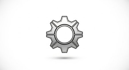 Gear icon in black on a white background. 3D Illustrationの素材