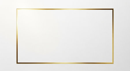 Gold frame on white background. 3d rendering. Golden frame on white background.の素材
