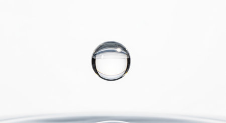 Water drop on a white background. 3d render. Water dropの素材