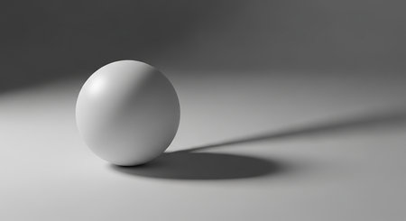White Ball 3D Illustration Mockup Scene on Isolated Backgroundの素材