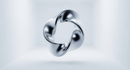 Silver ring on a white background. 3d rendering, 3d illustration.の素材