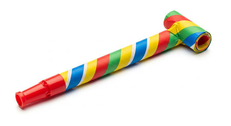 Birthday cracker isolated on white background, clipping path included.の素材