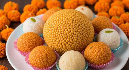 Indian Festival Dussehra, Assorted Dussehra sweets in plateの素材