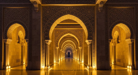 Interior of Sheikh Zayed Grand Mosque in Abu Dhabi, United Arab Emiratesの素材