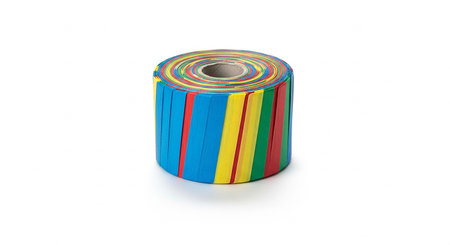 Roll of multicolored tape isolated on white background with clipping pathの素材