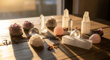 Spa and aromatherapy still life with natural stones and candlesの素材