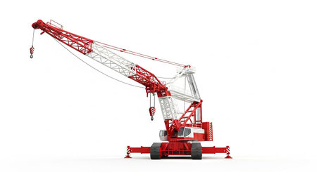 3d rendering of a crane isolated on white background with clipping pathの素材