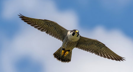 Peregrine Falcon (Falco peregrinus) in flightの素材