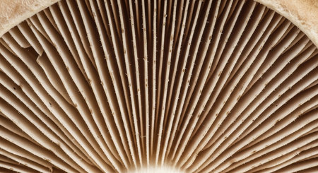 Close up of a mushroom. Macro image of a parasol mushroom.の素材