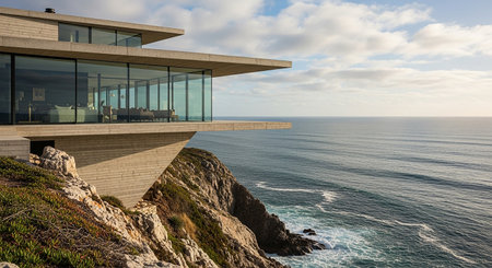 Modern architecture at Cabo da Roca in Sintra, Portugalの素材