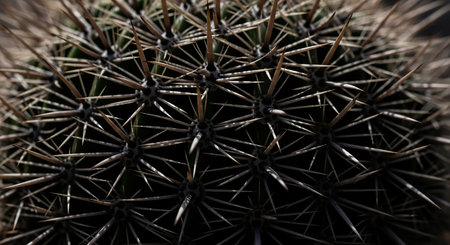 Close up of a cactus with sharp thorns in the desertの素材