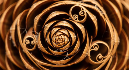 close up of a wooden rose as a background. macro. macroの素材