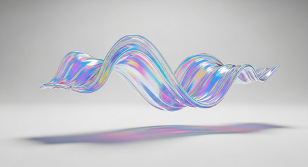 3d render, abstract wavy shape, computer generated clipartの素材