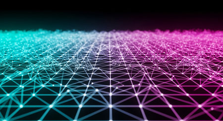 3d rendering of abstract digital technology background. Network connection structure.の素材