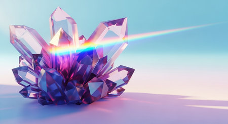 diamond on blue background, 3d rendering. Computer digital drawing.の素材