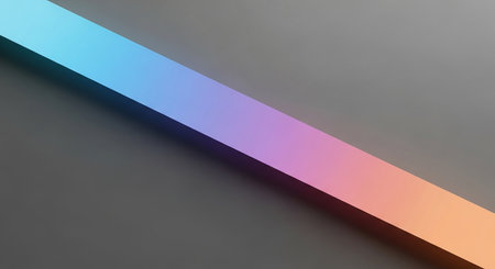 Colorful gradient lines on gray background, 3d rendering. Computer digital drawing.の素材