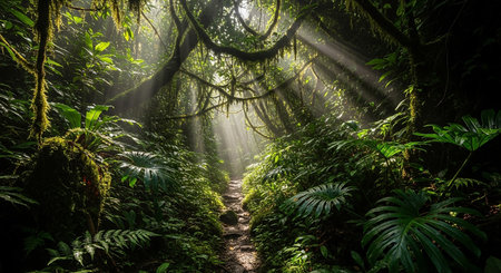 Mystical rainforest at Doi Inthanon National Park, Chiang Mai, Thailandの素材