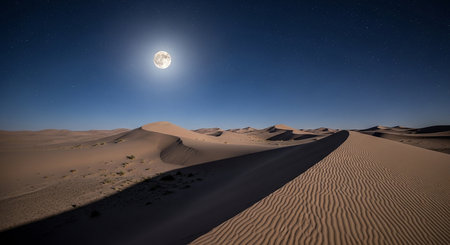 Sand dunes in the Sahara desert, Merzouga, Moroccoの素材