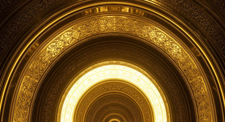 golden ceiling in the temple, thai style art pattern backgroundの素材