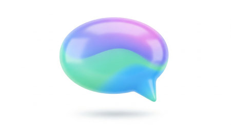 Colorful speech bubble isolated on white background. 3D rendering.の素材