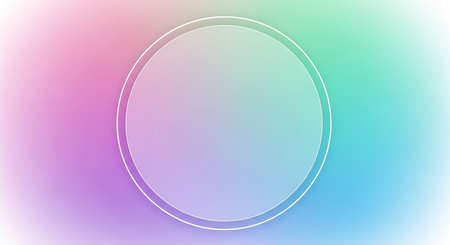 Colorful gradient background with circle frame. Vector illustration for your graphic design.の素材