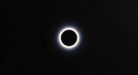 The eclipse of the sun in the night sky. 3D illustrationの素材