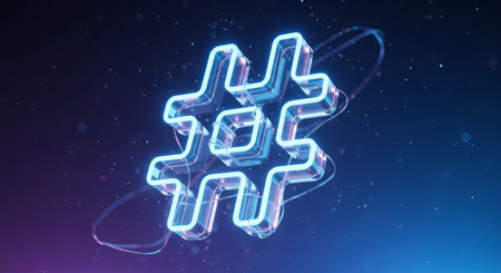 Glowing blue neon sign with star symbol on dark background. 3D renderingの素材