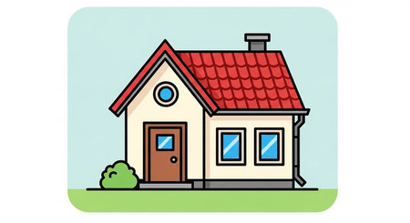 House in flat style. Vector illustration of house in flat style.の素材