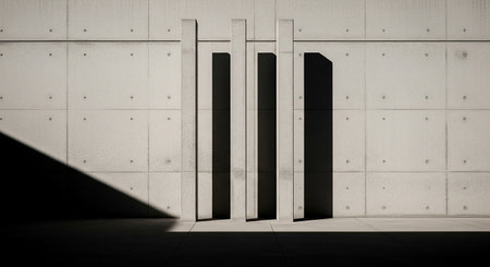 Abstract geometric shapes in pastel colors on white background. Minimal concept.の素材