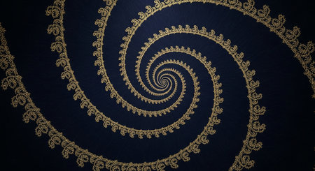 Dark blue background with golden pattern. 3d rendering, 3d illustration.の素材