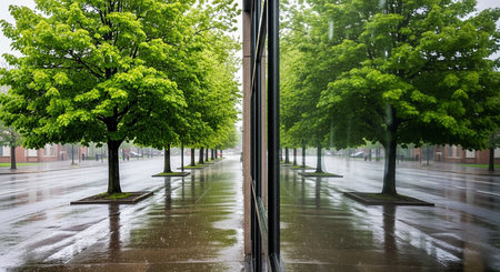 Rainy day in the city. Rainy day in the city.の素材