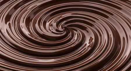 Chocolate swirl background. 3d rendering, 3d illustration.の素材