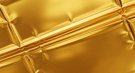 Gold foil texture background. 3d render illustration of golden foil background.の素材