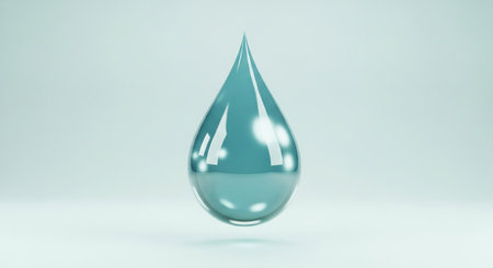 Water drop on white background, 3d rendering. Computer digital drawing.の素材