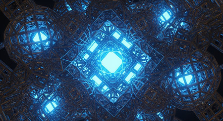 3d illustration of abstract geometric composition,digital art works..の素材