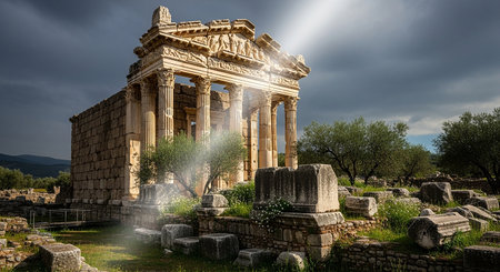 Temple of Hephaestus in ancient city of Side, Turkeyの素材