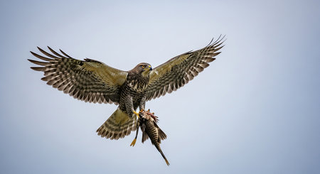 Peregrine falcon, Buteo peregrinus, single bird in flight, South Africaの素材