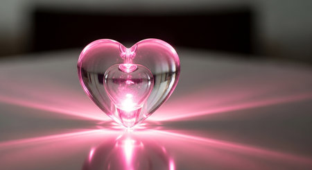 Valentine's day glass heart on a white background. Love conceptの素材