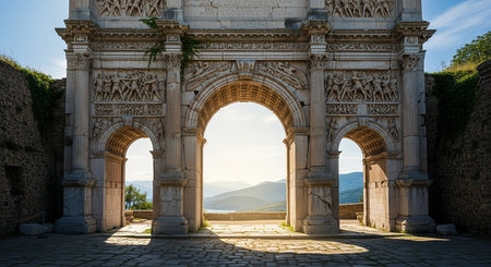 Archway in the city of Sibenik, Croatia.の素材