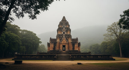 Ancient pagoda in Borobudur temple, Java, Indonesiaの素材