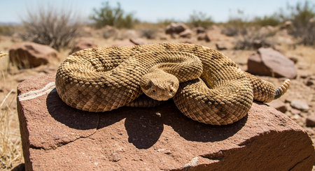 Crotalus atrox in the desert of Namibia, Africaの素材