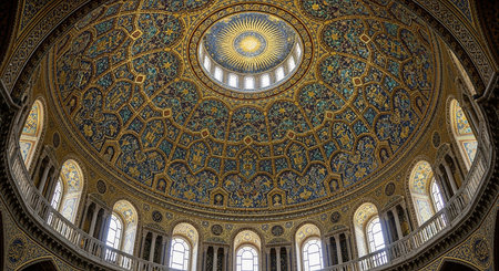 Interior of Hagia Sophia, Istanbul, Turkey. Hagia Sophia is a Greek Orthodox patriarchal basilica (church), later an imperial mosque, and now a museum.の素材