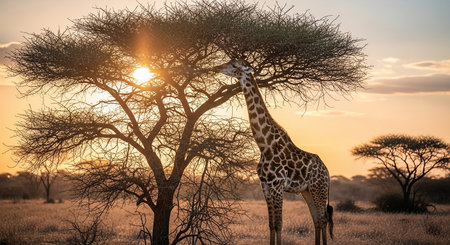 Giraffe in the Etosha National Park, Namibiaの素材