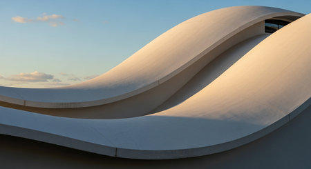 Exterior of the Heydar Aliyev Center in Abu Dhabi, UAEの素材