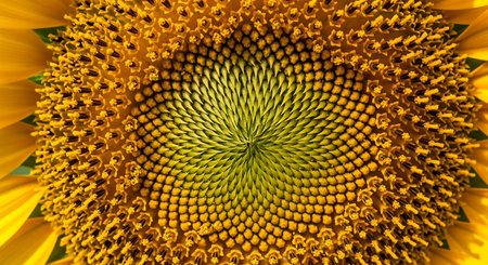 Close up of a sunflower. Sunflower blooming in the garden.の素材