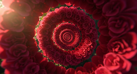 Abstract background of red flowers. 3d rendering, 3d illustration.の素材