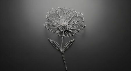 Flower on a black background. 3d rendering, 3d illustration.の素材