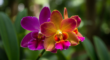 Beautiful orchid flower in tropical garden. Phalaenopsisの素材